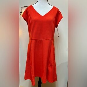 Merona V-Neck Short Sleeved Ribbed Flared Dress